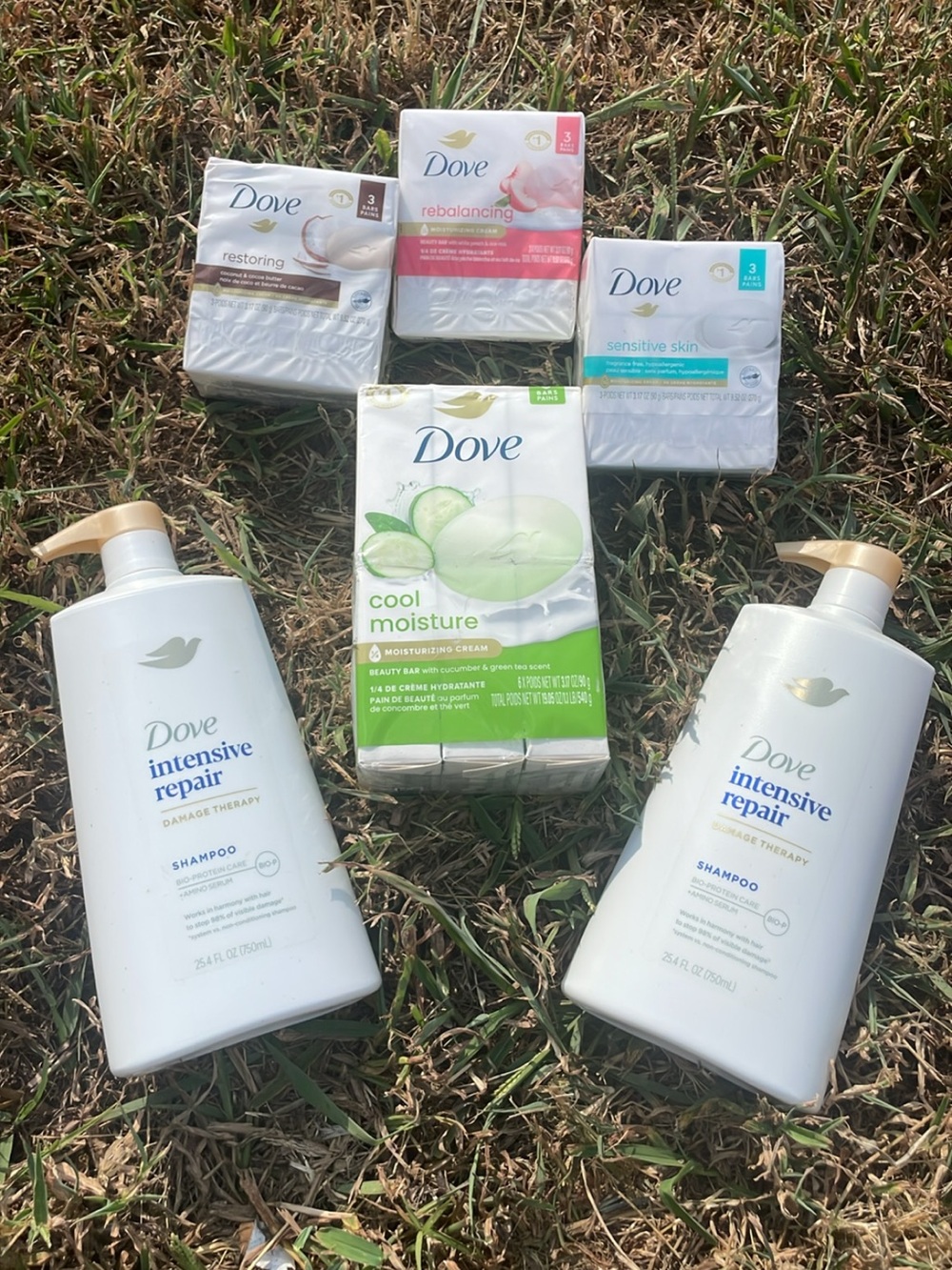 Dove Body Wash & Soap Bundle — White with Green Accents